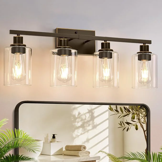 Refined MOKATNG 4-Light Bathroom Light Fixtures Vanity Light Consistent