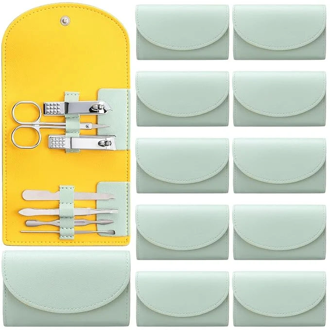 Prestigious 12 Set Manicure Set Bulk Mini Manicure Nail Clipper Kit 7 in 1 Stainless Steel High-End