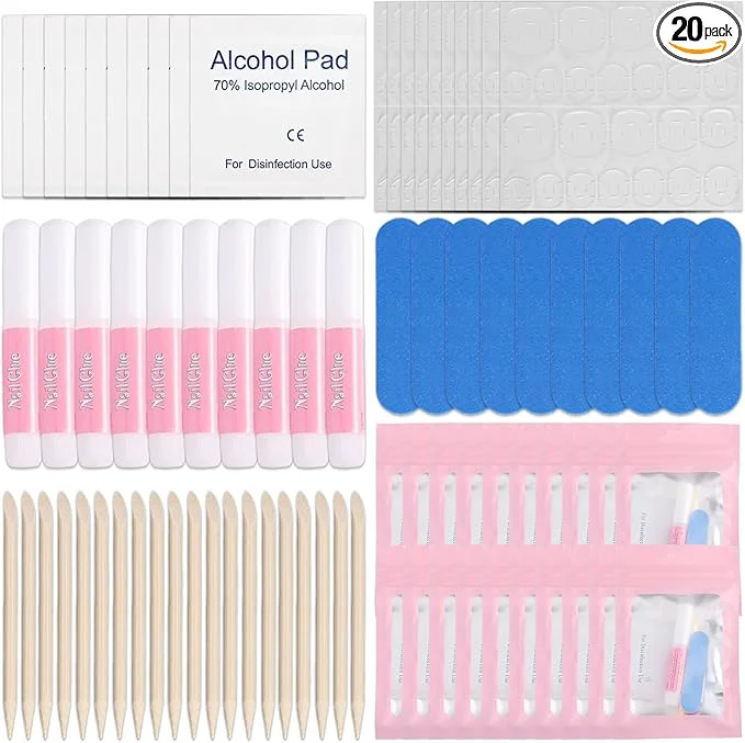 Efficient SUTOKAKA 20Pcs Press On Nail Tools Kit Disposable 5-in-1 Nail Prep Application High-Quality