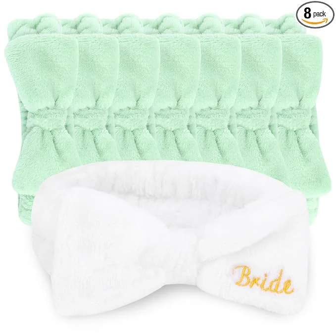 High-End CIEHER 8 Pack White Green Spa Headband Contemporary