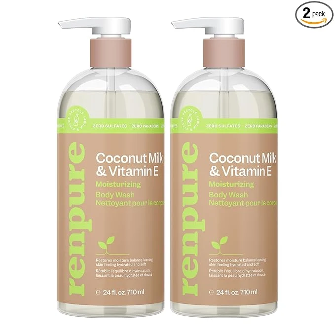 Long-Lasting Renpure Coconut Milk Vitamin E Moisturizing Body Wash Clean