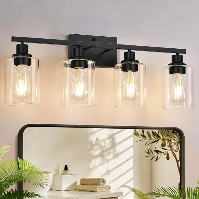 Traditional MOKATNG 4-Light Bathroom Light Fixtures Vanity Light Reusable