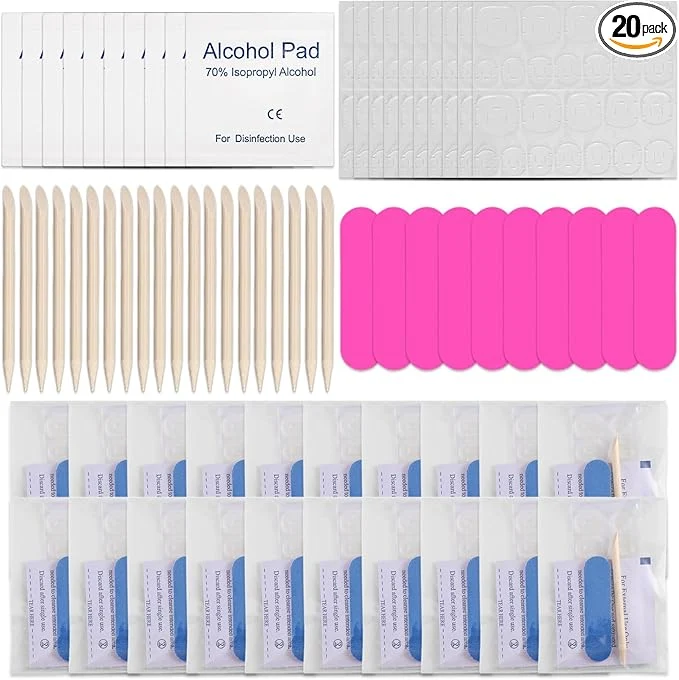 Expertly Made SUTOKAKA 20Pcs Press On Nail Tools Kit Disposable 4-in-1 Nail Prep Application Elegant