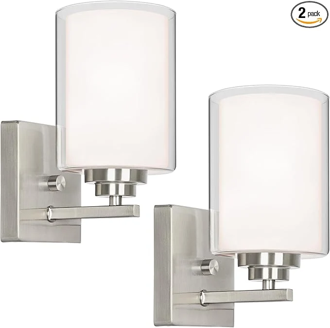 Artisan Set of 2 Wall Sconces for Bathroom Modern Vanity Light Fixtures Nickle Wall Crafted