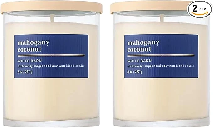 Traditional Bath Body Works Single Wick Candle Mahogany Coconut Candle Long-Lasting Natural