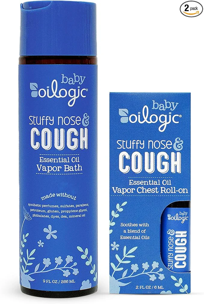 Expertly Made Oilogic Stuffy Nose Cough Vapor Bath Roll-On Essential Oil Pure