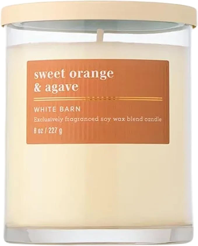 Functional Bath Body Works Single Wick Candle Sweet Orange Agave Candle Long-Lasting Detailed