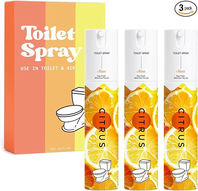 Authentic Travel Size Toilet Spray Bathroom Odor Eliminator 3 Pack 1 fl oz Each Secure
