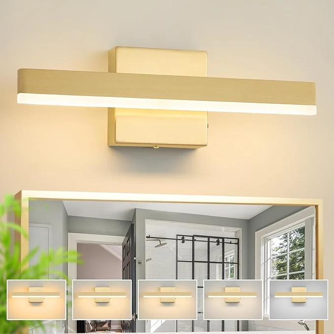 Advanced Gold Bathroom Vanity Light 15.75 inch 14W Dimmable 5CCT LED Modern Bathroom Dependable