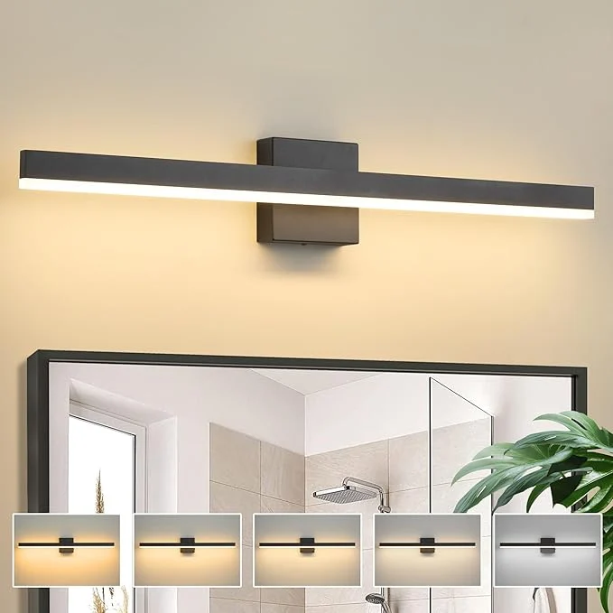 Crafted Black Bathroom Vanity Light 31.5 inch 26W Dimmable 5CCT LED Modern Bathroom Innovative