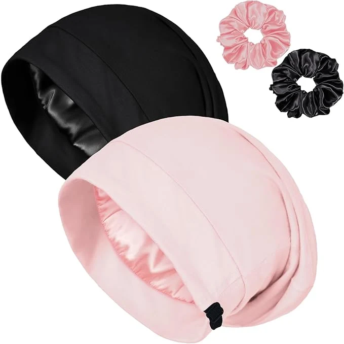 Breathable Satin Bonnet for Sleeping Night Cap Adjustable Satin Lined Silk Bonnets Sleep Flexible