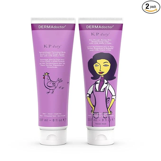 Artisan DERMAdoctor KP Bump Eraser Body Scrub and Lotion Kit Dermatologist Formulated Secure