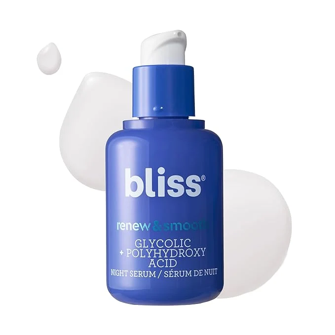 Convenient Bliss Renew Smooth Night Serum – Glycolic Acid Polyhydroxy Acid Exfoliating Fine