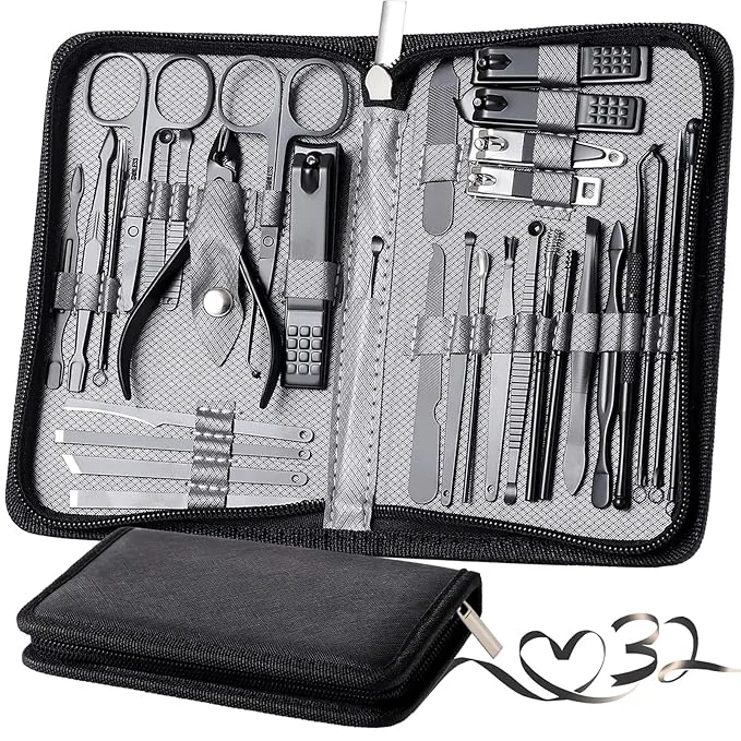 Verified Manicure Set Pedicure Kit Womens Nail Clippers Set 32 in 1 Professional User-Friendly