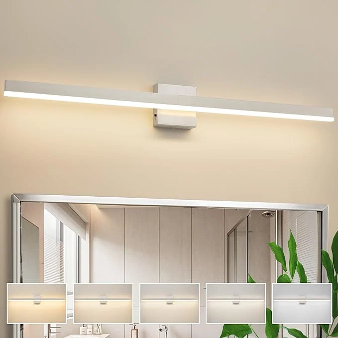 Solid Nickel Bathroom Vanity Light 39.4 inch 30W Dimmable 5CCT LED Bathroom Light Premium