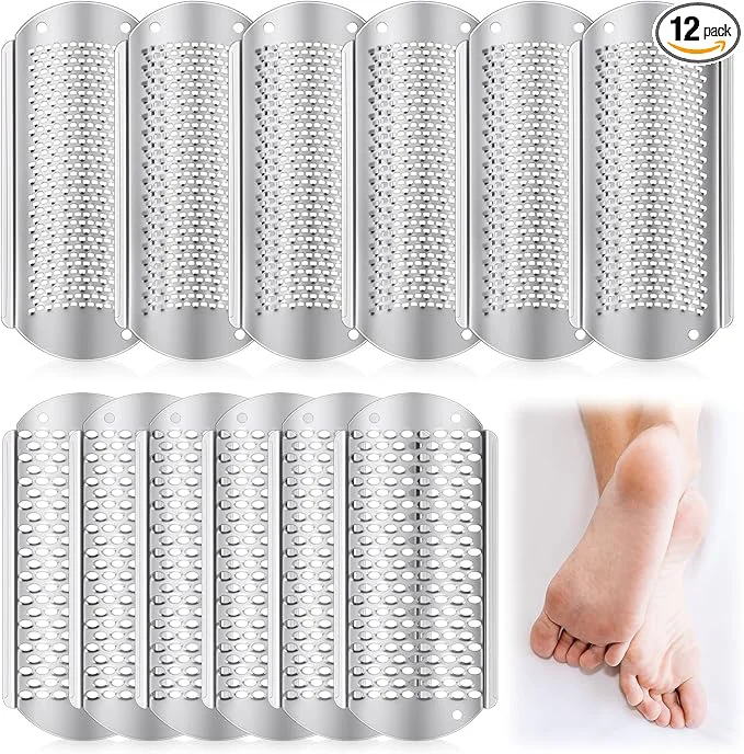 Expertly Made Moxweyeni 12 Pack Silver Foot File Callus Remover Blades Metal File Exceptional