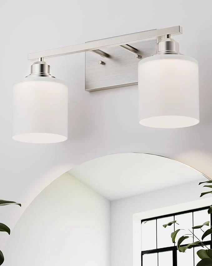 Optimized Sailstar Bathroom Light Fixtures 2-Light Brushed Nickel Vanity Lights Fixtures Practical