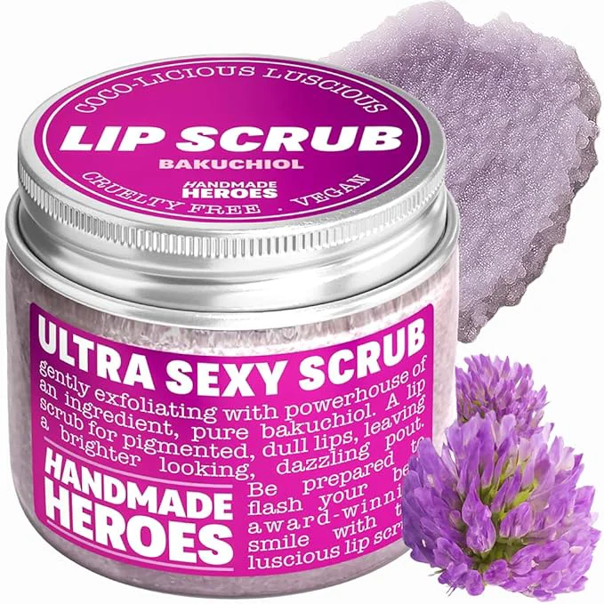 Innovative Handmade Heroes Bakuchiol Lip Scrub 1 fl oz Deep Conditioning Lip Plumper Helps Flexible