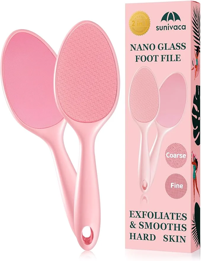 Top-Quality 2-Sided Glass Foot File Callus Remover Without Drain Stand Fine Crafted