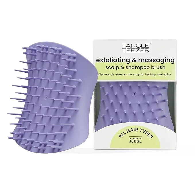 Official Tangle Teezer Scalp Shampoo Hairbrush to Exfoliate and Cleanse Lavender Enhanced