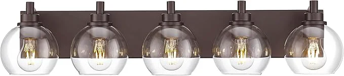 Luxury Bathroom Light Fixtures Over Mirror 5-Light Oil Rubbed Bronze Bathroom Vanity Breathable