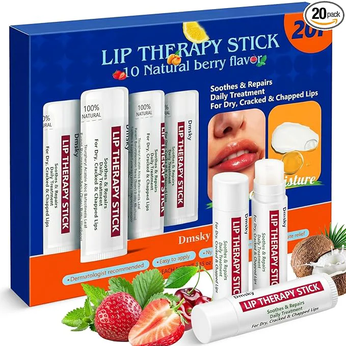 User-Friendly Dmsky Lip Therapy Lip Balm Stick 10 Natural Berry Flavor Healing Hydrating Quality