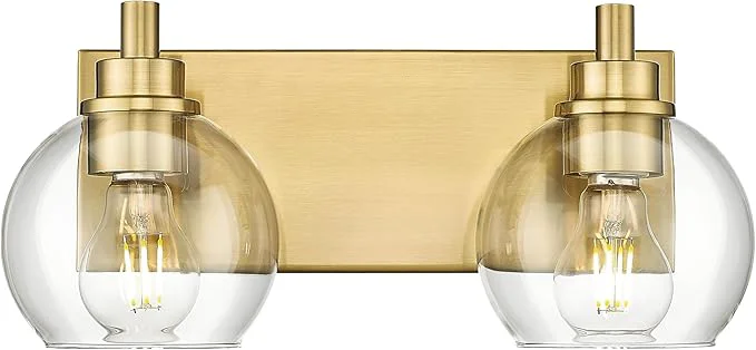 Fast Bathroom Light Fixtures 2 Light Brushed Gold Vanity Light Modern Wall Sconces Flexible