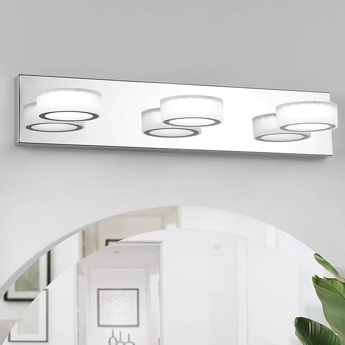 Innovative 3 Light Bathroom Vanity Light Modern Chrome Bathroom Light Fixtures Over Mirror Soft