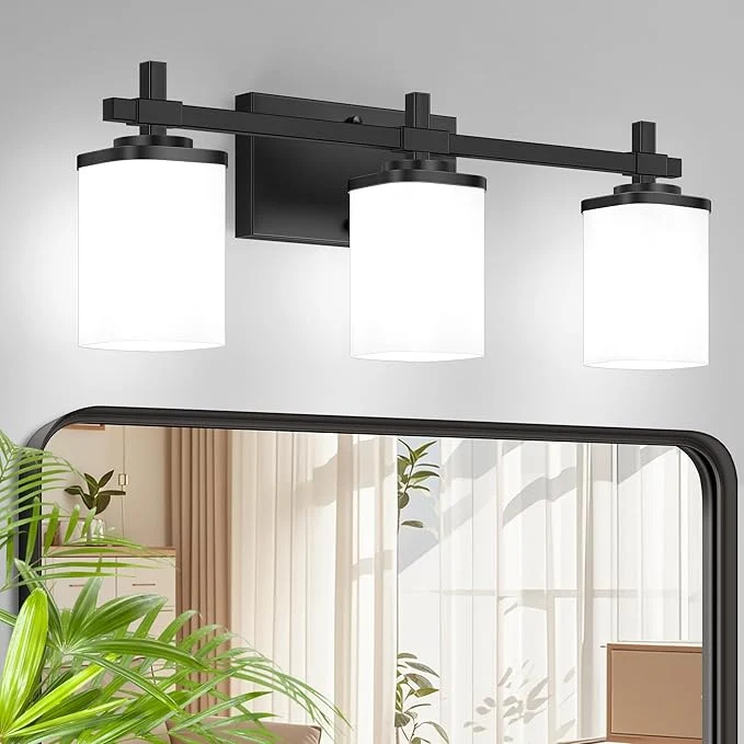 Smart 3-Lights Black Vanity Lights for Bathroom Classic