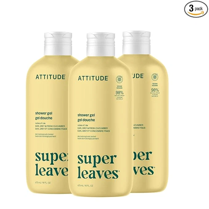 Powerful ATTITUDE Body Wash EWG Shower Gel Dermatologically Tested Plant and Elegant