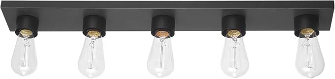 Smooth Globe Electric 5-Light Vanity Light Matte Black Modern Glam Bathroom Fixture Stylish