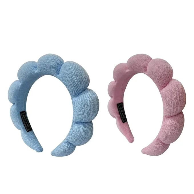 Clean KVZVK Puffy Sponge Spa Hairband 2 Pack Comfortable