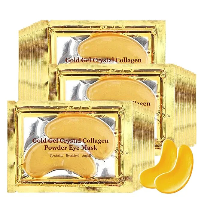 Original Adofect Collagen Powder Eye Mask 30 Pairs Gold Under Eye Gel Pads Hyaluronic Proven