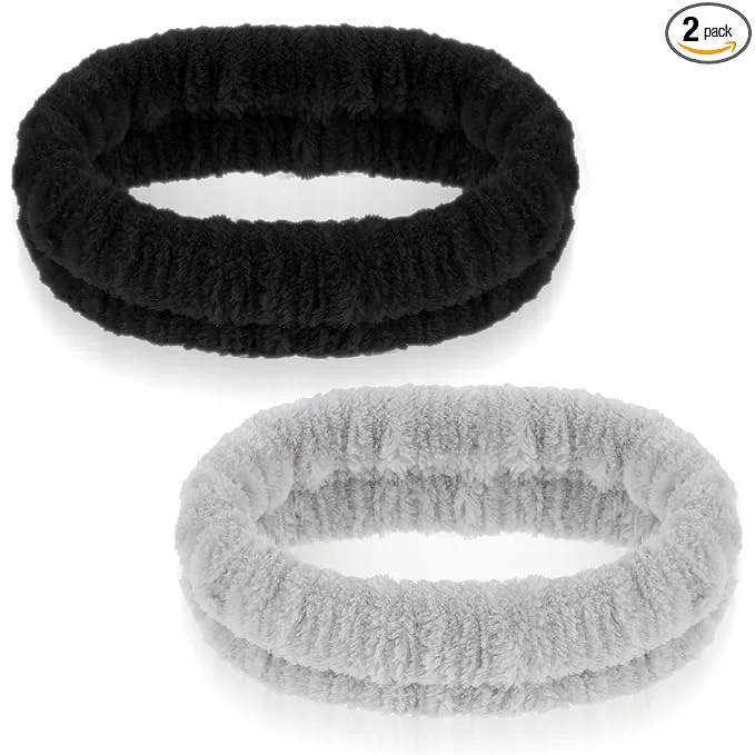 Stylish 2Pcs Spa Headband Make Up Headband Hair Headband Green