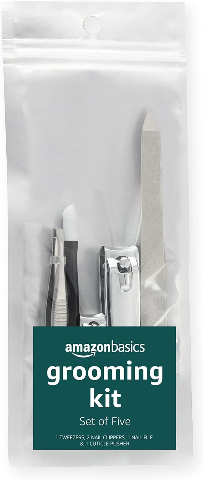 Trendy Amazon Basics 5-Piece Nail Care Grooming Kit Manicure Pedicure Set Secure