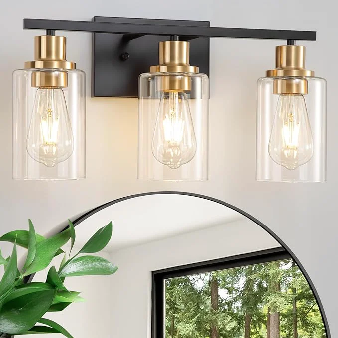 Flexible Bathroom Light Fixture Black Gold Vanity Lights Over Mirror 3 Light Wall Dependable