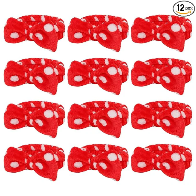 Green Casoty 12 Pcs Headbands for Makeup Spa Gifts for Women Soft Coral Fleece Sophisticated
