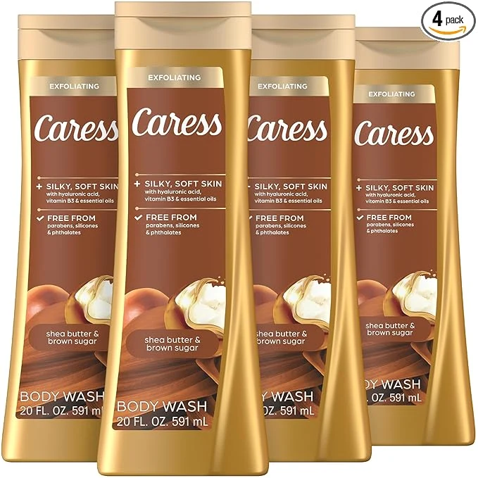 Quality Caress Body Wash for Women Shea Butter Brown Sugar Hydrating and Enhanced