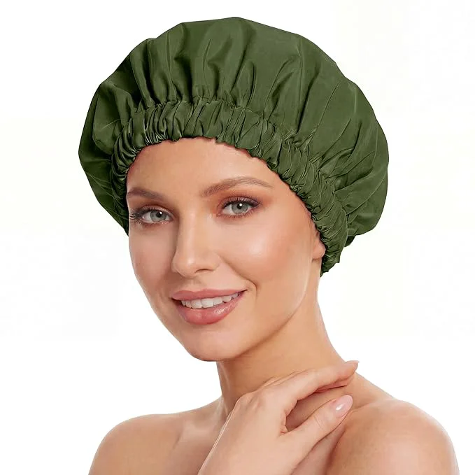 Authentic Reusable Shower Cap for Women Large Waterproof Shower Bonnet Original Design