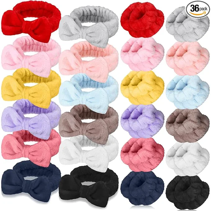 Trendy Janmini 36 Pcs Spa Headband and Wristbands Set Traditional