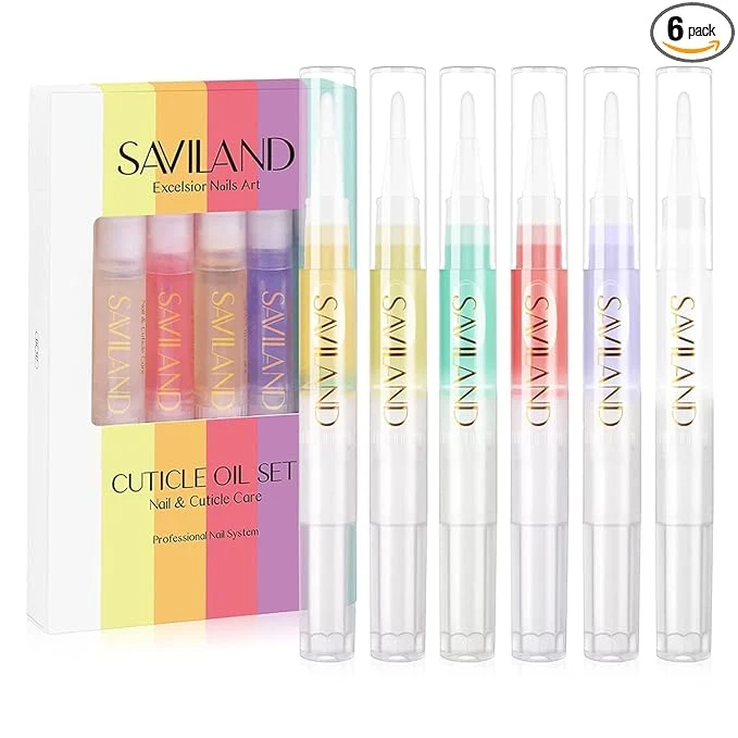 Refined SAVILAND Natural Cuticle Oil Pen 6PCS Revitalizing Cuticle Oil Advanced
