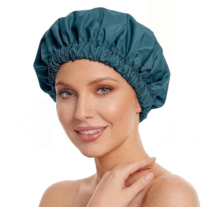 Relaxed Reusable Shower Cap for Women Large Waterproof Shower Bonnet Elite
