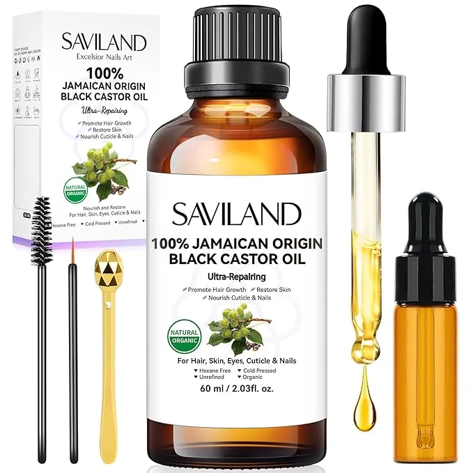 Unique SAVILAND Jamaican Black Castor Oil Organic Cold Pressed Unrefined Pure High-Grade