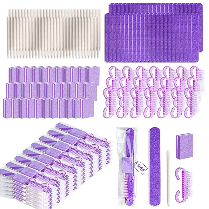 Expertly Made 50 Sets Disposable Manicure Kit Basics 4 Piece Nail Kit Eco-Friendly