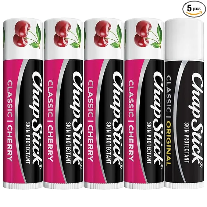 Classic ChapStick Cherry Lip Balm 4-Pack 1 ChapStick Lip Moisturizer Advanced