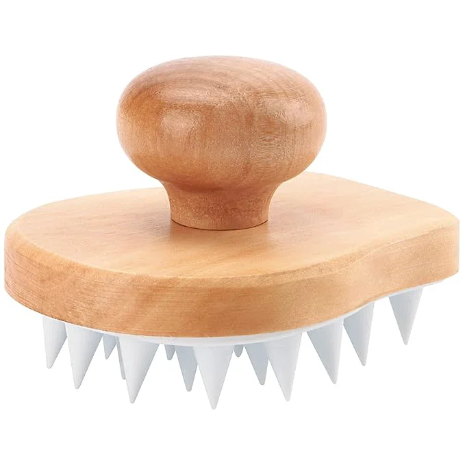 Durable Hangerspace Scalp Massager Shampoo Brush Wooden Wet and Dry Hair Scalp Care Advanced