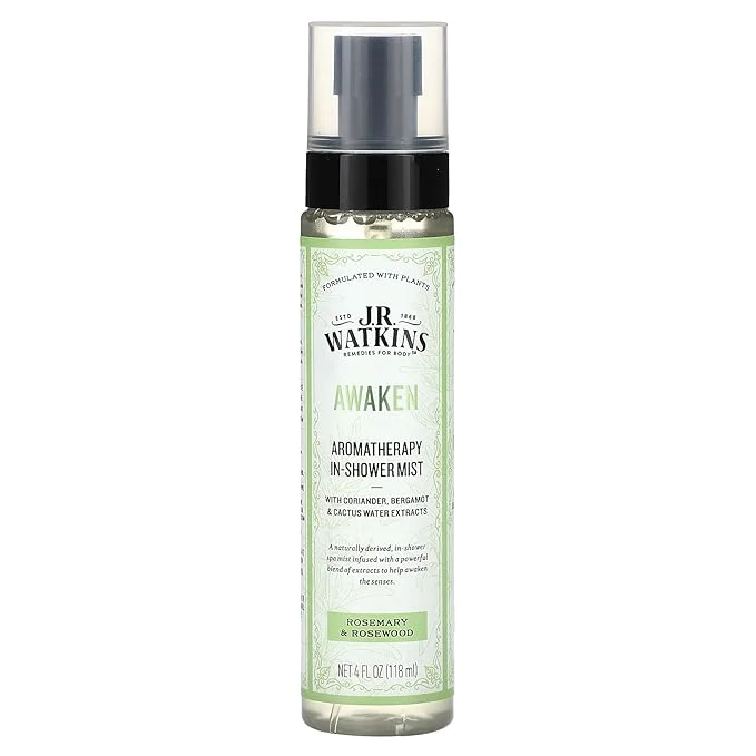 Stylish J.R. Watkins Awaken Aromatherapy in-Shower Mist Natural Rosemary Rosewood Elite