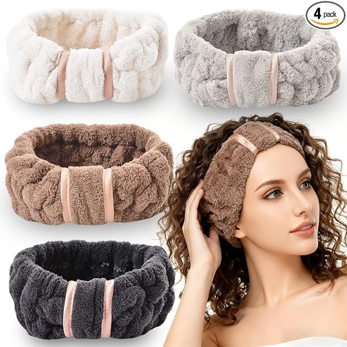 User-Friendly 4 Pack Microfiber Towel Headbands Artisan