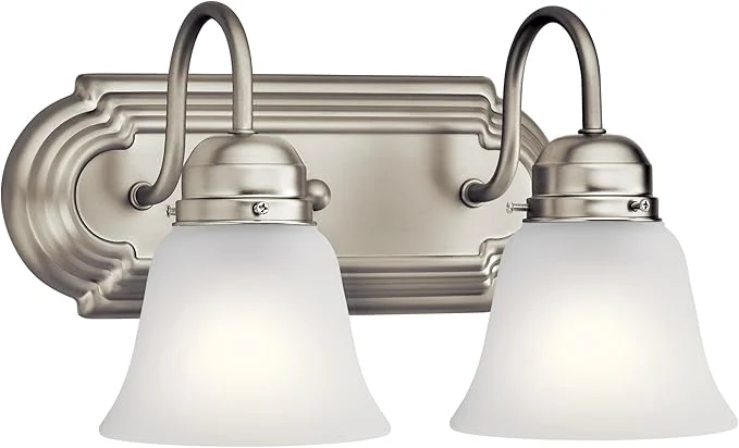 Casual Kichler 12.25 2-Light Vanity Bath Light in Brushed Nickel Modern Bathroom Professional
