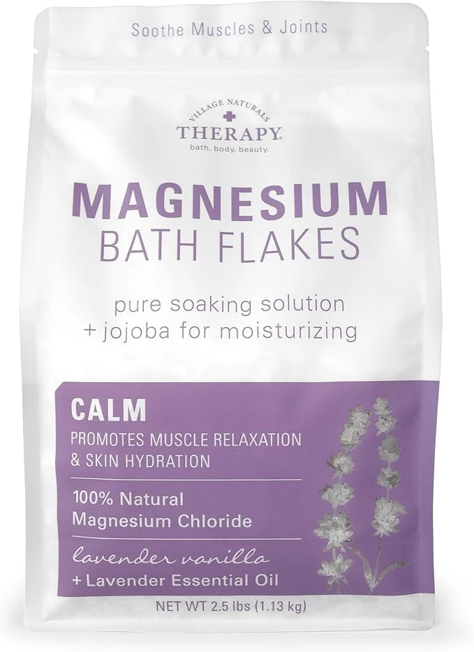 Contemporary Village Naturals Therapy Calm Magnesium Bath Flakes Lavender Vanilla Scent Refined